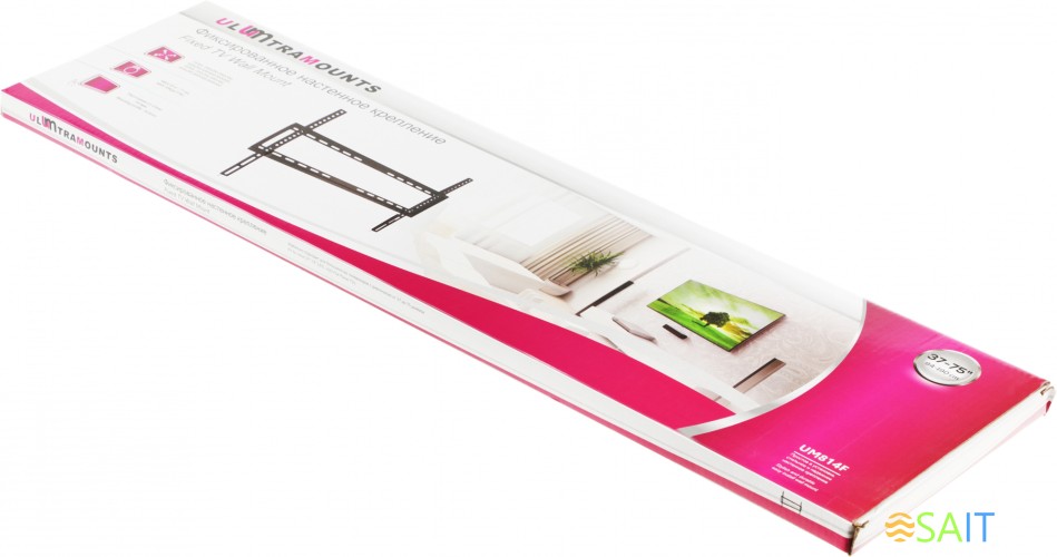 Кронштейн для телевизора Ultramounts UM814F черный 37"-70" макс.35кг настенный фиксированный