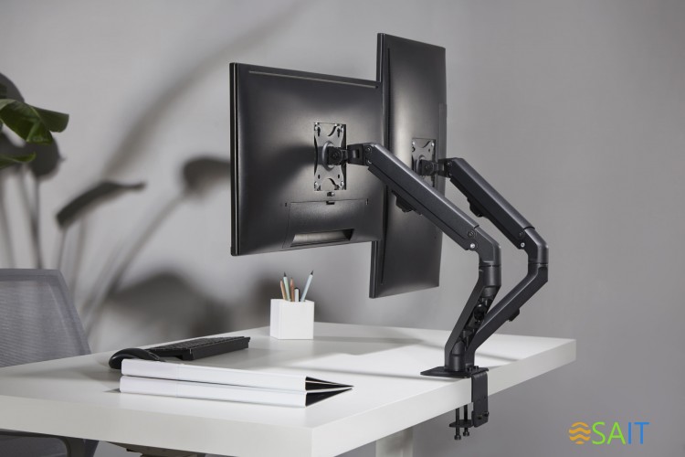 Кронштейн для мониторов Ultramounts UM729 черный 17"-27" макс.7кг крепление к столешнице поворот и наклон