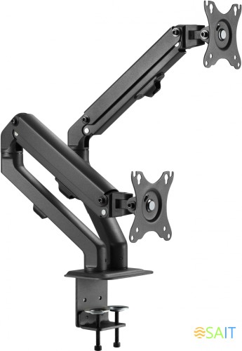 Кронштейн для мониторов Ultramounts UM729 черный 17"-27" макс.7кг крепление к столешнице поворот и наклон