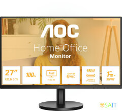 Монитор AOC 27&quot; Basic-Line 27B3CA2 черный IPS LED 1ms 16:9 HDMI M/M матовая 250cd 178гр/178гр 1920x1080 100Hz DP FHD USB 3.36кг
