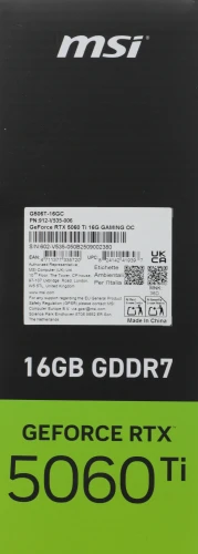 Видеокарта MSI PCI-E 5.0 RTX 5060 TI 16G GAMING OC NVIDIA GeForce RTX 5060TI 16Gb 128bit GDDR7 2647/28000 HDMIx1 DPx3 HDCP Ret