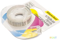 Клейкая лента двухсторонняя Silwerhof прозрачная шир.12мм дл.12.7м полипропилен на диспенсере