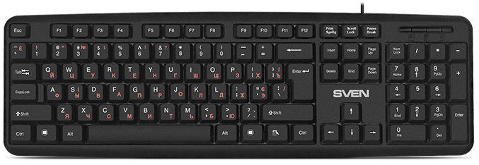 Клавиатура SVEN KB-S230 чёрная (104кл, каб. 2м) Sven KB-S230