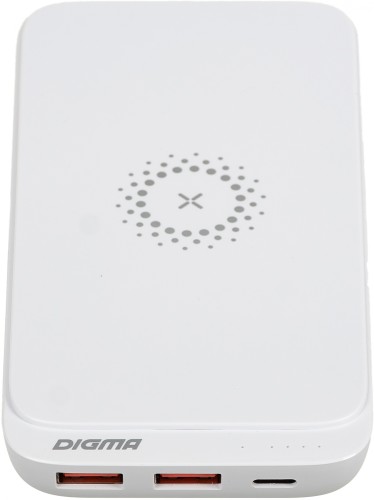 Мобильный аккумулятор Digma DGPQ10E 10000mAh QC3.0/PD3.0 20W 3A 2xUSB-A/USB-C беспров.зар. белый (DGPQ10E20PWT)