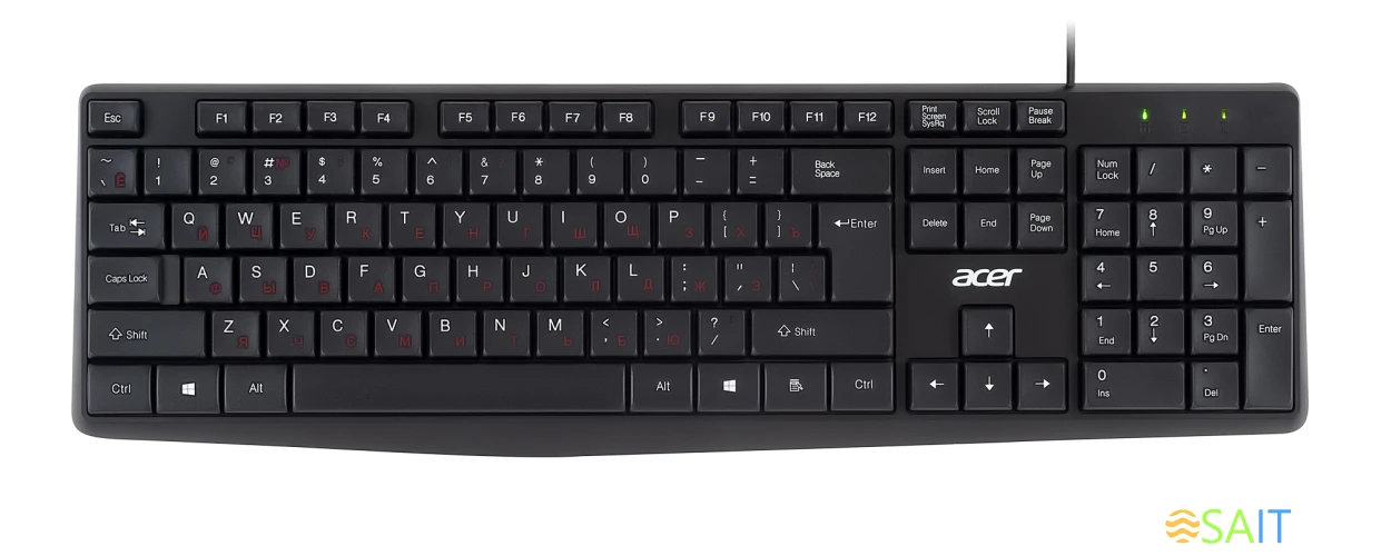 Клавиатура Acer OKW121 черный USB (ZL.KBDEE.00B)