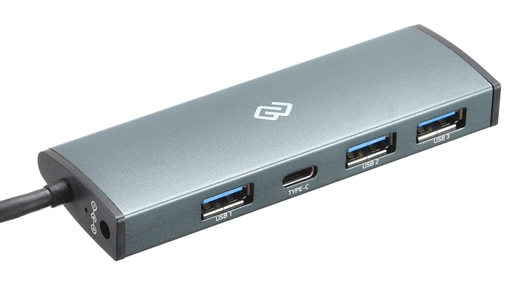 Разветвитель USB-C Digma HUB-3U3.0C-UC-G 4порт. серый (HUB-3U3.0С-UC-G)
