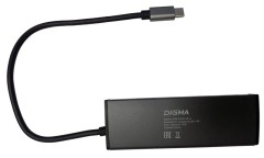 Разветвитель USB-C Digma HUB-3U3.0C-UC-G 4порт. серый (HUB-3U3.0С-UC-G)