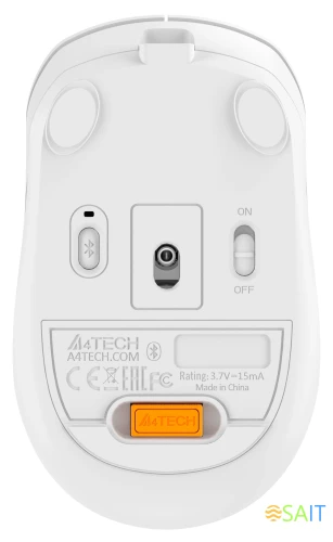 Мышь A4Tech Fstyler FB10C белый/серый оптическая 2000dpi беспров. BT/Radio USB 4but (FB10C GRAYISH WHITE)