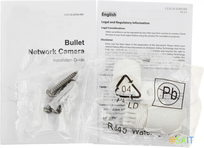 Камера видеонаблюдения IP Dahua DH-IPC-HFW1430DS1P-SAW-0280B Wi-Fi 2.8-2.8мм цв. корп.:белый/черный