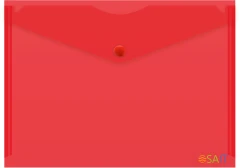 Конверт на кнопке Бюрократ -PK804A5RED A5 пластик 0.18мм красный