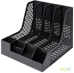 Лоток вертикальный Deli E9849 BLUE 4отд. сборный для бумаг 325x320x275мм синий пластик пластиковый пакет