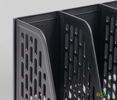 Лоток вертикальный Deli E9849 BLUE 4отд. сборный для бумаг 325x320x275мм синий пластик пластиковый пакет