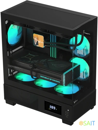 Корпус Formula Crystal E1 черный без БП ATX 5x120mm 3x140mm 2xUSB3.0 1xUSB3.1 audio bott PSU