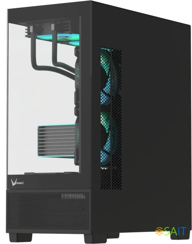 Корпус Formula Crystal E1 черный без БП ATX 5x120mm 3x140mm 2xUSB3.0 1xUSB3.1 audio bott PSU