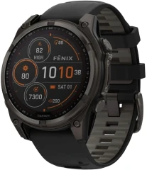 Смарт-часы Garmin Fenix 8 Solar 51мм 1.4" MIP корп.черный рем.черный (010-02907-11)