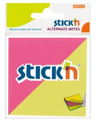 Блок самоклеящийся бумажный Stick`n 21299 76x76мм 100лист. 70г/м2 неон 2цв.в упак. европодвес