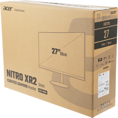 Монитор Acer 27" Nitro XR272UPbmiipruzx черный IPS LED 1ms 16:9 HDMI M/M матовая HAS Piv 400cd 178гр/178гр 2560x1440 170Hz FreeSync Premium DP 2K USB 4.65кг