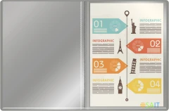 Папка с 20 прозр.вклад. Silwerhof Eco A4 пластик 0.5мм серый