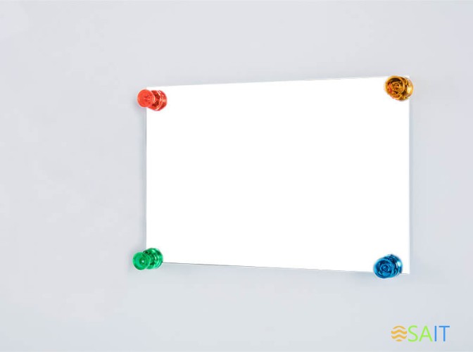 Доска стеклянная Deli 8736 стеклянная белый 90x120см стекло магнитный 4 магнита/2 маркера/стиратель