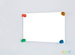 Доска стеклянная Deli 8736 стеклянная белый 90x120см стекло магнитный 4 магнита/2 маркера/стиратель