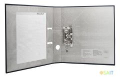 Папка-регистратор Silwerhof A4 75мм ПВХ/бумага черный без. окант. сборная смен.карм. на кор.