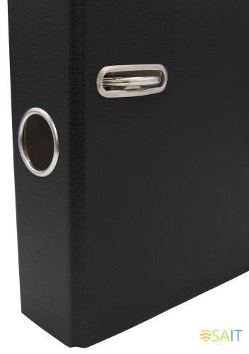 Папка-регистратор Silwerhof A4 75мм ПВХ/бумага черный без. окант. сборная смен.карм. на кор.