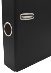 Папка-регистратор Silwerhof A4 75мм ПВХ/бумага черный без. окант. сборная смен.карм. на кор.