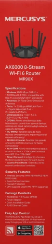 Роутер беспроводной Mercusys MR90X AX6000 100/1000/2500BASE-T черный