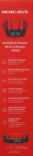 Роутер беспроводной Mercusys MR90X AX6000 100/1000/2500BASE-T черный
