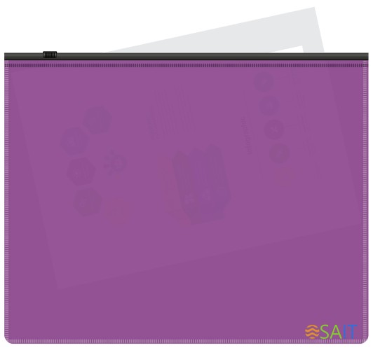 Папка на молнии ZIP Бюрократ -BPM5AVIOBL A5 полипропилен 0.15мм фиолетовый цвет молнии черный