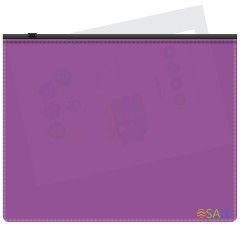 Папка на молнии ZIP Бюрократ -BPM5AVIOBL A5 полипропилен 0.15мм фиолетовый цвет молнии черный