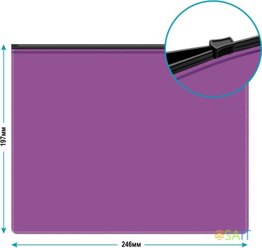 Папка на молнии ZIP Бюрократ -BPM5AVIOBL A5 полипропилен 0.15мм фиолетовый цвет молнии черный