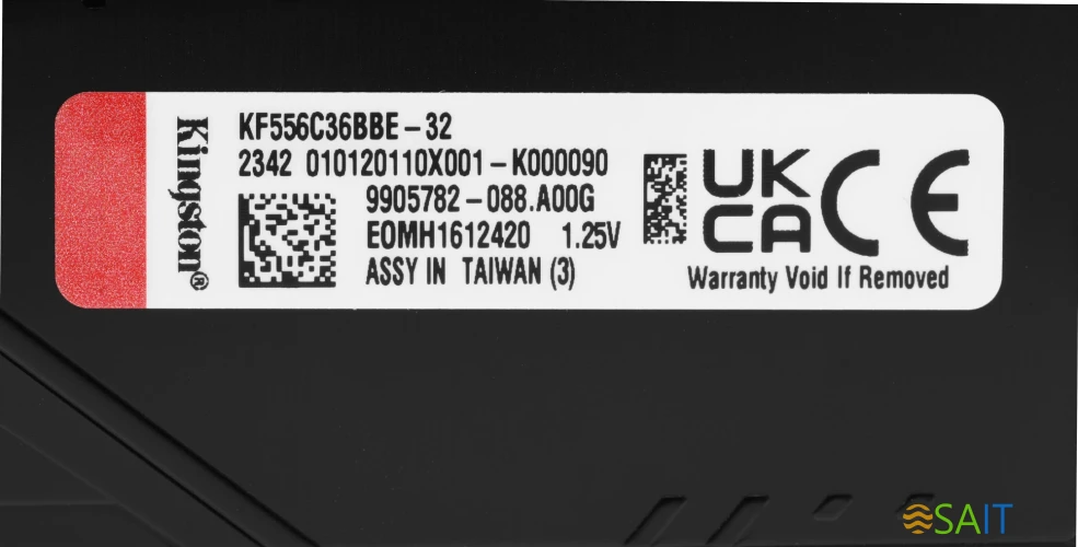 Память DDR5 32GB 5600MHz Kingston KF556C36BBE-32 Fury Beast Black RTL Gaming PC5-44800 CL36 DIMM 288-pin 1.25В single rank с радиатором Ret