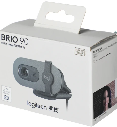Камера Web Logitech HD Webcam Brio 90 черный 2Mpix (1920x1080) USB-A с микрофоном (960-001581)
