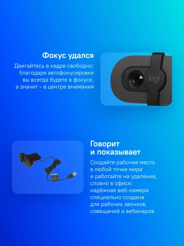 Камера Web Logitech HD Webcam Brio 90 черный 2Mpix (1920x1080) USB-A с микрофоном (960-001581)