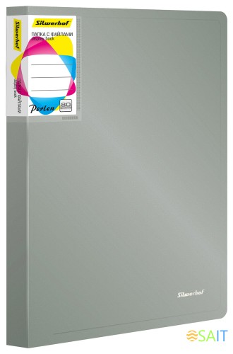 Папка с 80 прозр.вклад. Silwerhof Perlen 292981-77 A4 1мм карман серебристый металлик