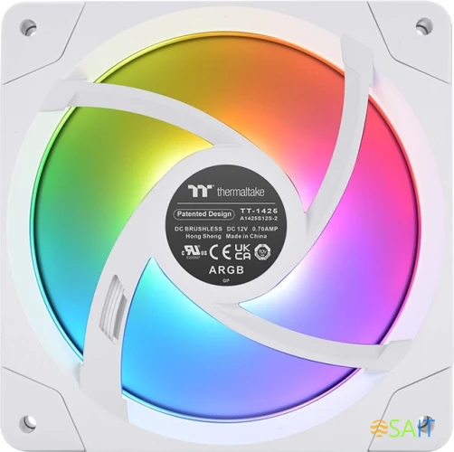 Вентилятор для корпуса Thermaltake Swafan EX12 Reverse ARGB 120х120x25 белый 4-pin 32.5дБ (упак.:3шт) (CL-F169-PL12SW-A) Ret