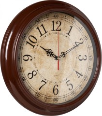 Часы настенные аналоговые Бюрократ WallC-R77P D35см коричневый (WALLC-R77P35/BROWN)