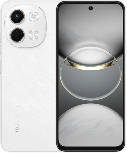 Смартфон Tecno Spark 30 5G 128Gb 6Gb белый моноблок 3G 4G 2Sim 6.67" 720x1600 Android 14 108Mpix 802.11 a/b/g/n/ac NFC GPS GSM900/1800 Protect FM microSD max1024Gb