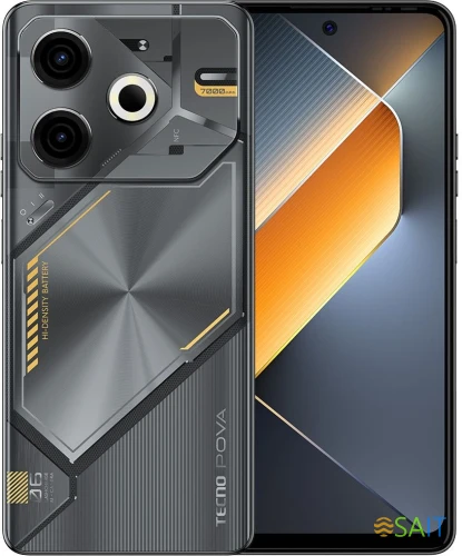 Смартфон Tecno Pova 6 Neo 128Gb 8Gb черный моноблок 3G 4G 2Sim 6.8" 1080x2460 Android 14 50Mpix 802.11 a/b/g/n/ac NFC GPS GSM900/1800 Protect FM microSD max1024Gb