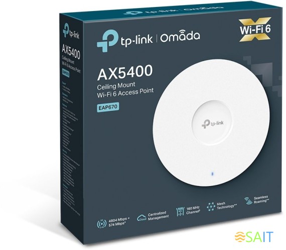 Точка доступа TP-Link EAP670 AX5400 100/1000/2500BASE-T белый