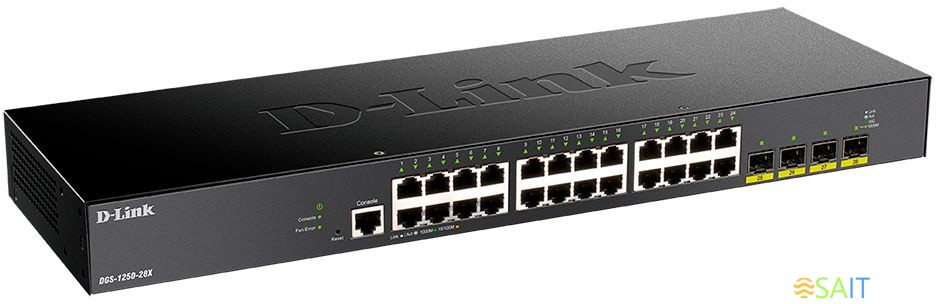 Коммутатор D-Link DGS-1250-28X/A1A 24x1Гбит/с 4SFP+ управляемый
