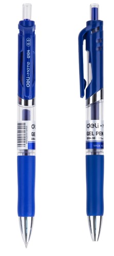 Набор ручек гелев. автоматическая Deli Mate (EQ10430-P) прозрачный/синий d=0.5мм син. черн. кор.карт. (12шт)