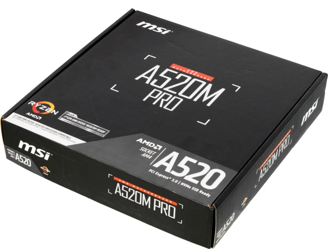 Материнская плата MSI A520M PRO Soc-AM4 AMD A520 2xDDR4 mATX AC`97 8ch(7.1) GbLAN RAID+VGA+HDMI+DP