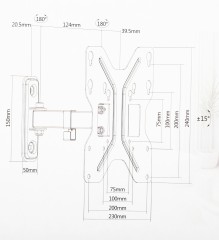Кронштейн для телевизора Ultramounts UM898 черный 23"-42" макс.30кг настенный поворотно-выдвижной и наклонный