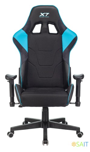 Кресло игровое A4Tech X7 GG-1100 черный/голубой текстиль/эко.кожа крестов. пластик