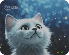 Коврик для мыши Cactus White Cat рисунок 220x180x2мм (CS-MP-P06XS)