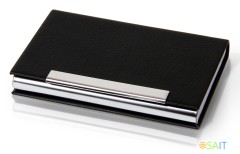 Визитница настольная Deli 7628 кожа искусственная черный