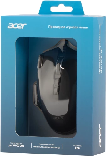 Мышь Acer OMW180 черный оптическая 6400dpi USB 9but (ZL.MCEEE.00S)