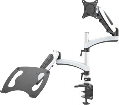 Кронштейн для монитора/ноутбука Cactus CS-VM-LH08-AL серебряный 13"-32" макс.16кг настольный поворот и наклон